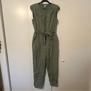 La Vie Rebecca Taylor Olive Green Sleeveless Utility Jumpsuit